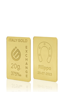 Lingotto Oro ferro di cavallo portafortuna 9 Kt da 20 gr. - Idea Regalo Portafortuna - IGE: Italy Gold Exchange